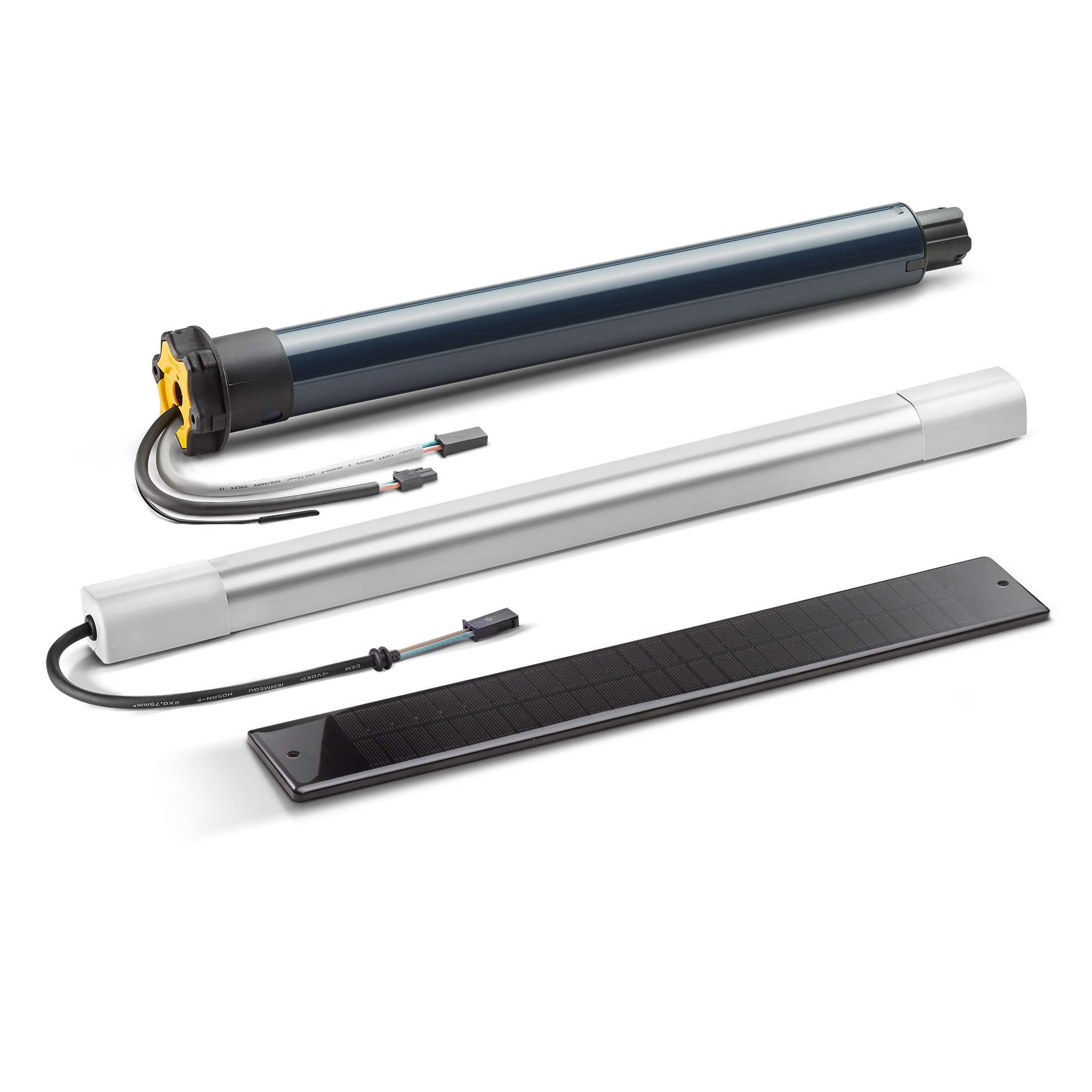 Three Somfy motors in line.