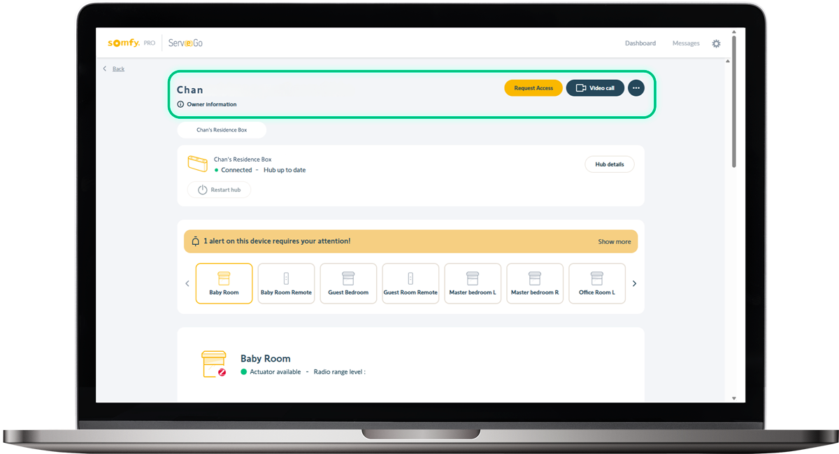 Serv-e-go main user profile dashboard.